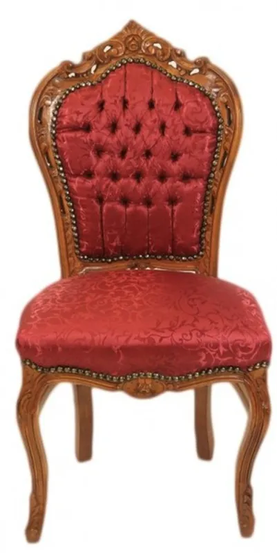 Mega-Angebot Casa Padrino Baroque Dinner Chair Bordeaux Pattern / Brown - Antique Furniture