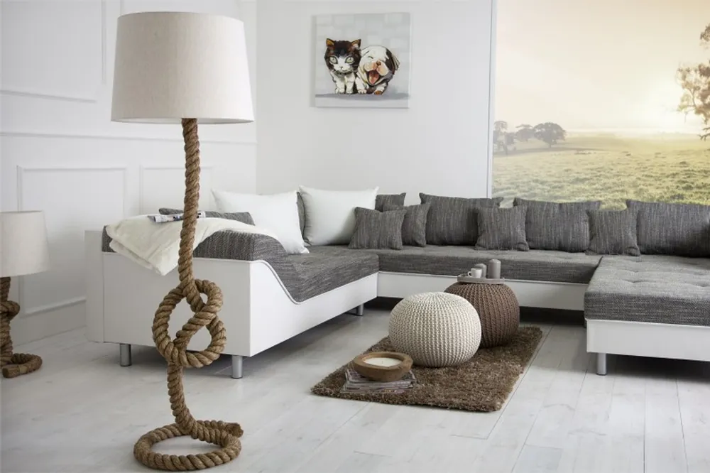 Casa Padrino Design floor lamp Marine Rope - Cable floor lamp - studio light Online Kaufen