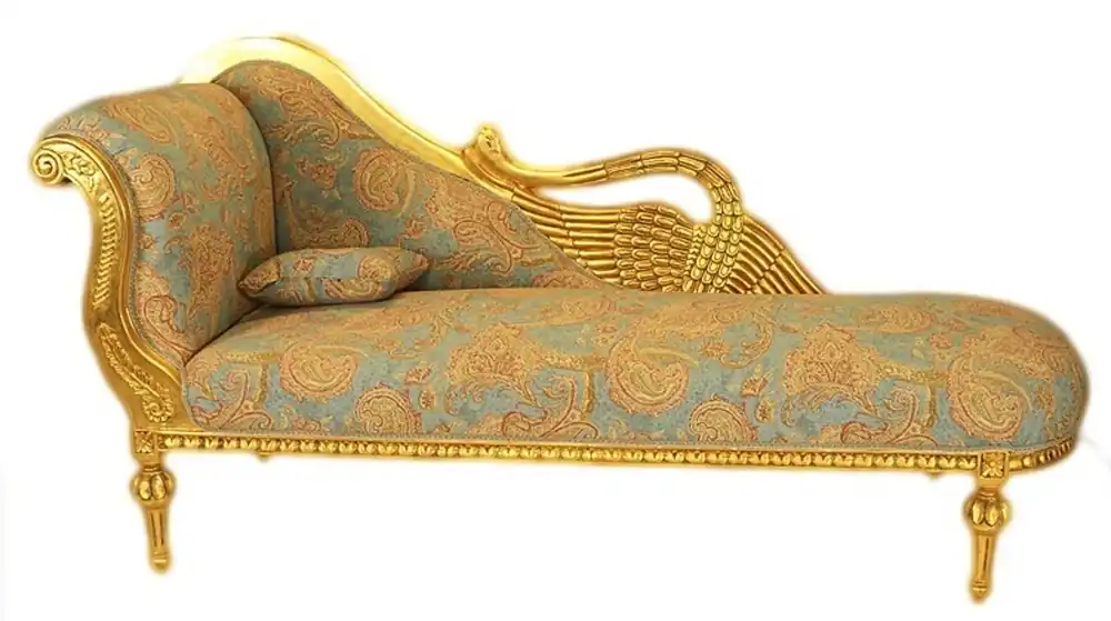 Casa Padrino Baroque luxury chaise Antique Gold Turquoise Red Pattern / Gold - Golden Wings - luxury quality Solange Der Vorrat Reicht