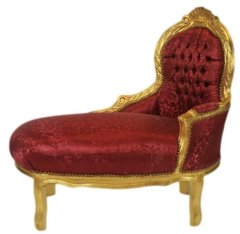 Casa Padrino Baroque Children chaise Bordeaux Pattern / Gold - Children's furniture Beliebt