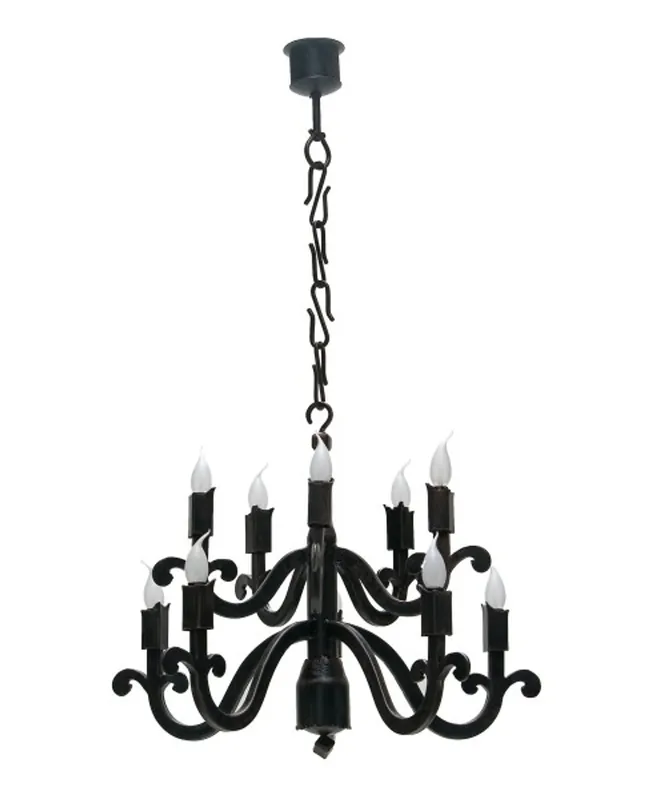 Casa Padrino Baroque wrought iron chandelier 10-burner hanging lamp chandelier hanging lamp ceiling lamp - Castle Chandelier Rabatt