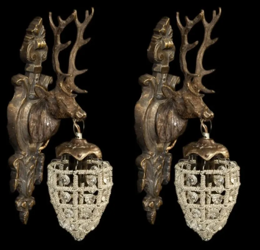 Solange Der Vorrat Reicht Casa Padrino Baroque Wall Lights Set Hirsch 1-burner old gold antique style - wall lamp Wall lights