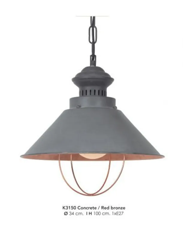 Casa Padrino pendant lamp ceiling light concrete colors / colors Bronze Industrial Design 34 cm diameter - industrial lamp light industrial light Direktkauf