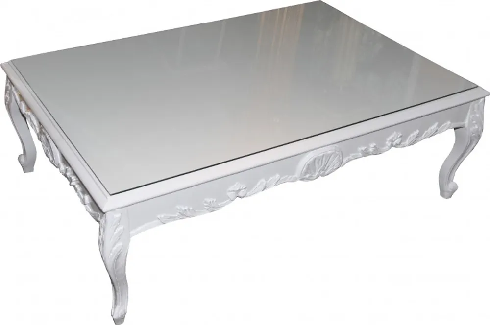 Casa Padrino Baroque Coffee Table White 120 x 85 cm - coffee table - coffee table - Limited Edition Direkt Vom Hersteller