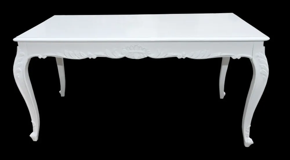 Schneller Versand Casa Padrino baroque dining table glossy white 140 cm