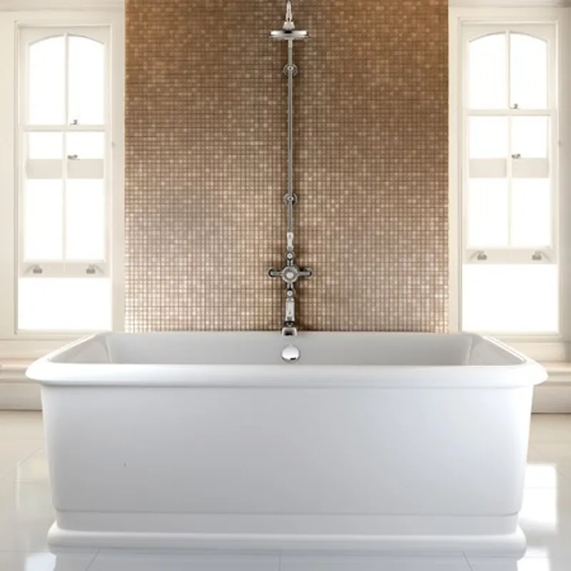 Casa Padrino bathtub freestanding rectangular 1800mm Blon - Freestanding Retro Antique Bathtub Neu