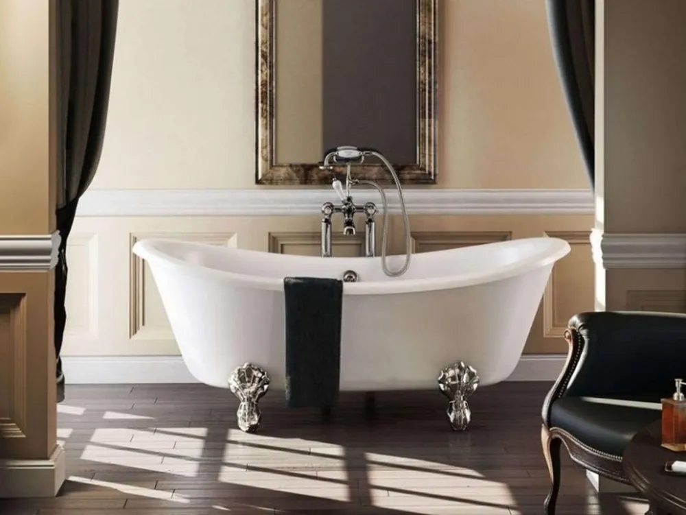 Nur Heute Casa Padrino Nouveau bath freestanding 1640mm Bbat White - Freestanding Retro antique bathtub