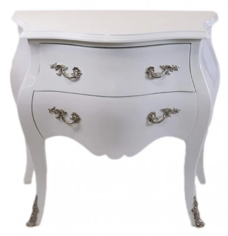 Casa Padrino Baroque chest 80 cm white glossy- furniture Wochenendangebot