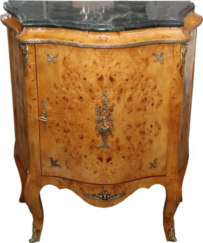 Begrenztes Angebot Casa Padrino Baroque Commode with marble slab Tan - Model Mahogany