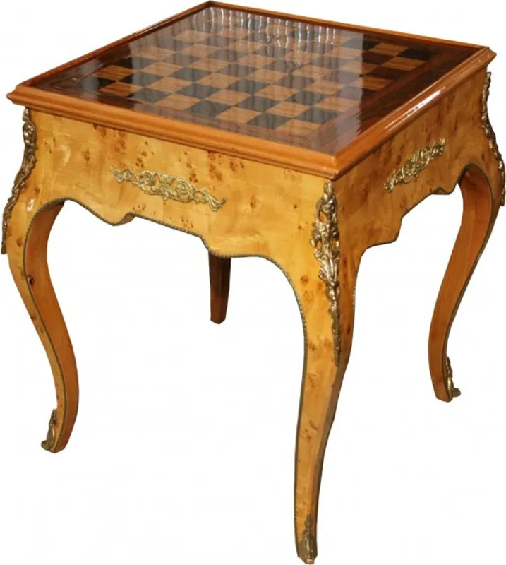 Casa Padrino Art Deco Game table chess / backgammon table Mahogany L 60 x W 60 x H 71 cm - furniture antique style baroque Aktuell