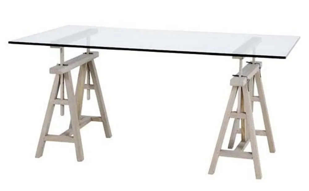Beliebt Casa Padrino luxury desk / secretary glass / Rustic oak Architect Art Deco