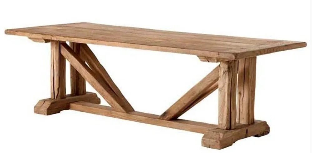 Casa Padrino Vintage dining table Rustic Solid Oak 230 x 100 cm - country-style table solid oak Must-Have