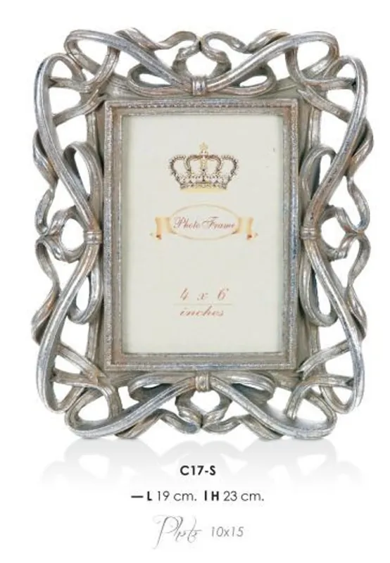 Markenware Casa Padrino Baroque picture frame Silver Antique Style 23 x 19 cm - Photo Frame Art Nouveau Antique style Mod AX9