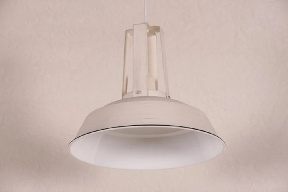 Jetzt Kaufen Casa Padrino Vintage Industrial Hanging lamp antique style cream metal diameter 34cm - Restaurant - Hotel lamp lamp - Industrial Lamp