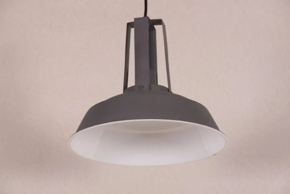 Nur Heute Casa Padrino Vintage Industrial Hanging lamp antique style Matt Dark Grey metal diameter 34cm - Restaurant - Hotel lamp lamp - Industrial Lamp