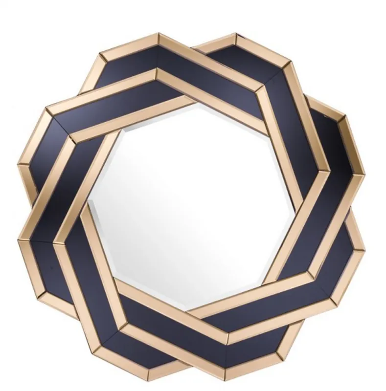 Neuheit Casa Padrino Luxury Design wall mirror Amber Gold B 90 x H 90 cm - Luxury Hotel Collection