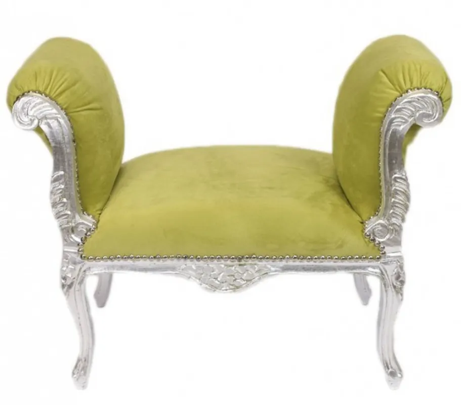 Casa Padrino Baroque stool jade green / silver - bench Mega-Angebot
