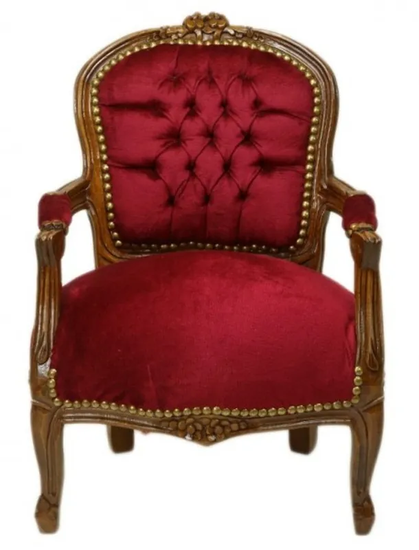 Online Kaufen Casa Padrino Baroque Highchair Bordeaux Red / Brown - Children's furniture