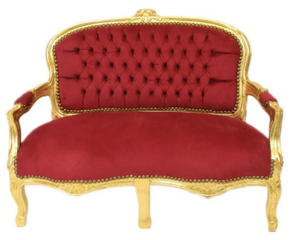 Casa Padrino Baroque Kider seat bordeaux red / gold antique style lounge Bestseller