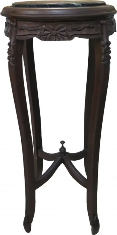 Neuheit Casa Padrino Baroque XL side table with marble top round brown / black 91 x 41 cm Antique style