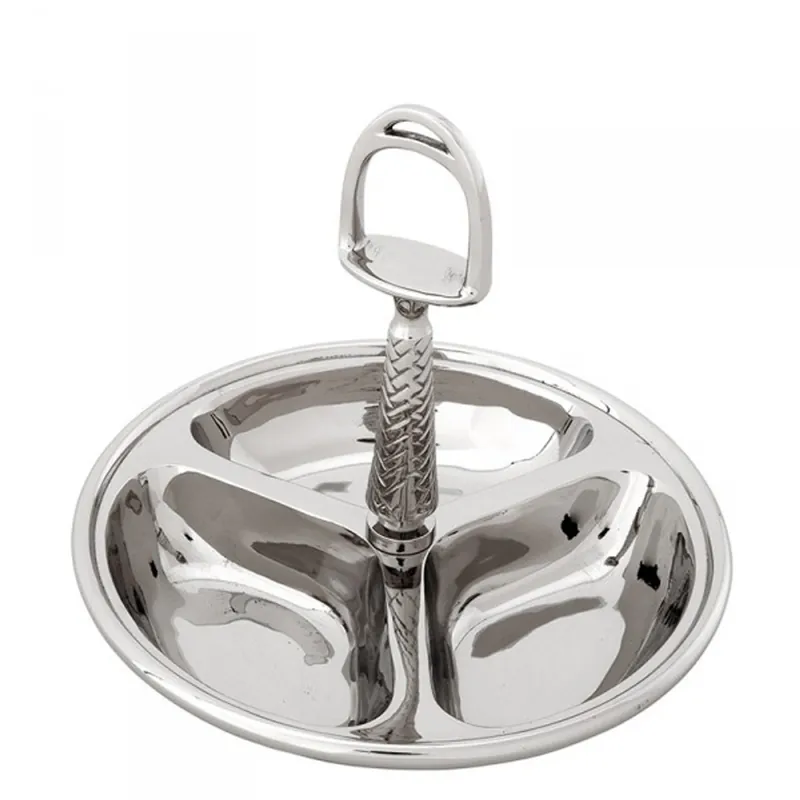 Noble 3-er shell made of nickel-plated metal H 20 cm, D 22.5 cm luxury quality - beautiful bowl for nuts salt or sugar cookies Neue Ware