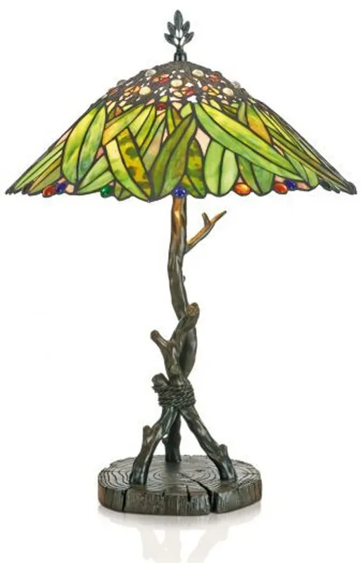 Casa Padrino Tiffany table lamp Stool light banana leaves 40 cm ModX 4a - light lamp Neue Kollektion