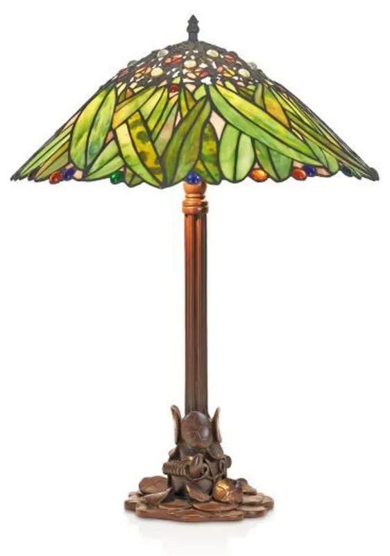 Sonderaktion Casa Padrino Tiffany table lamp Stool light banana leaves 40 cm ModX4b - light lamp