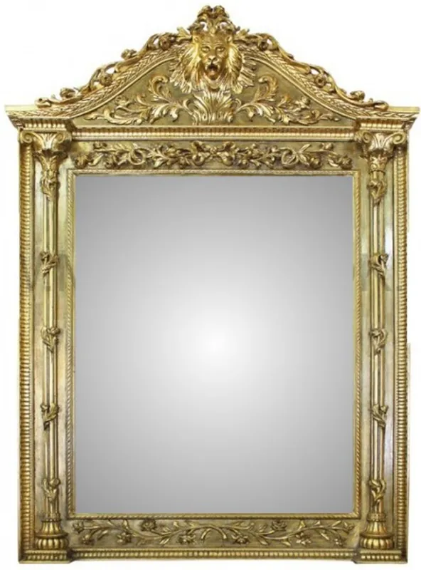 Super-Preis Giant Casa Padrino luxury Baroque wall mirrors Lionhead Gold 260 x 170 cm - solid and heavy - Golden Mirror