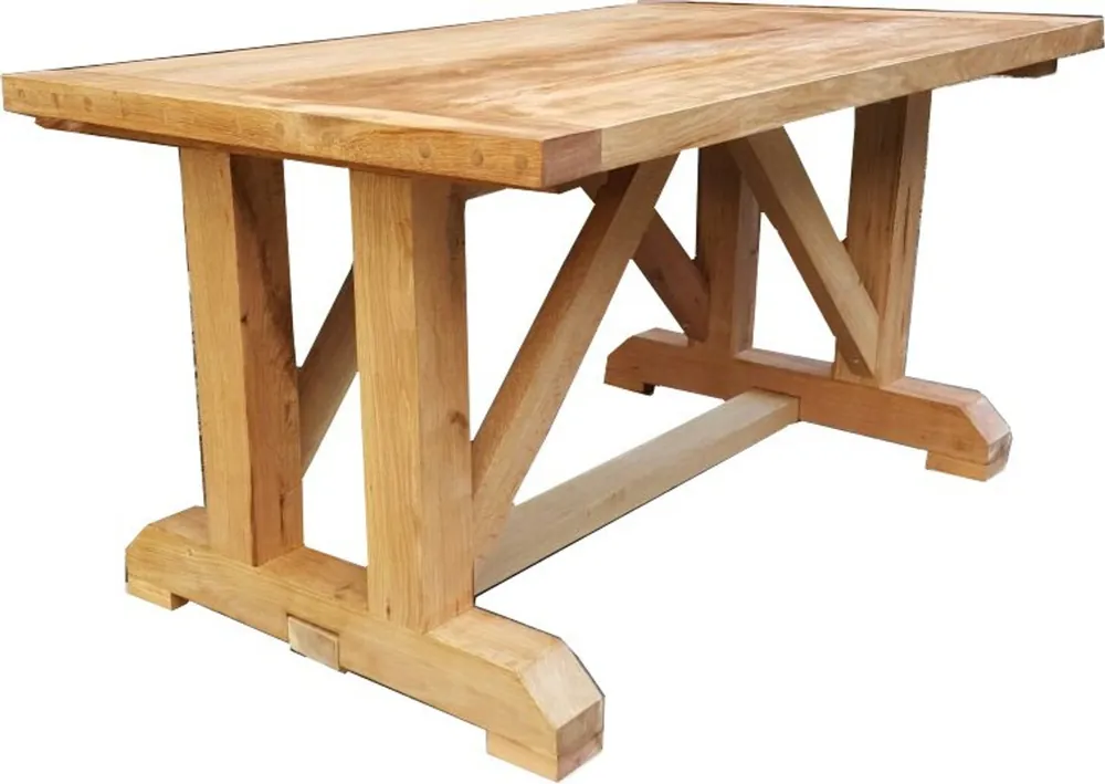 Casa Padrino luxury solid wood dining table oak massive 150 cm - Heavy duty Kracherpreis