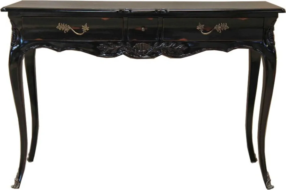 Casa Padrino Baroque console table Antique style black with 3 drawers 120 cm - console cabinet drawers Preisreduziert