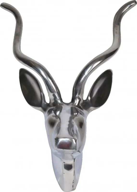 Casa Padrino Designer antler buck decoration made of polished aluminum - wall figure - Antler - Antler Wall Geprüft