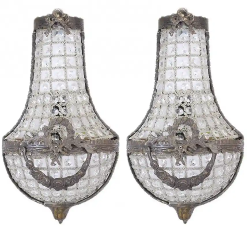 Casa Padrino Baroque Wall Lights Set Crystal Oxide - wall lamp Wall lights Wochenendangebot