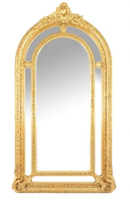 Giant Casa Padrino luxury Baroque wall mirrors Gold Versailles 210 x 115 cm - solid and heavy - Golden Mirror Neuheit