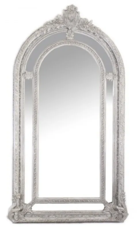 Giant Casa Padrino luxury baroque wall mirror antique-silver Versailles 210 x 115 cm - solid and heavy - Silver Mirror Mega-Angebot