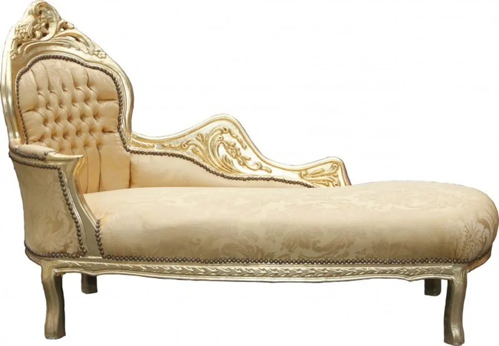 Casa Padrino Baroque chaise Mod2 Gold Pattern / Gold Left Side - Baroque Furniture Kracherpreis