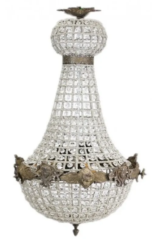 Solange Der Vorrat Reicht Casa Padrino Baroque chandelier with oxide glass crystals 75 x 40 cm antique style - furniture chandelier chandelier hanging lamp hanging lamp