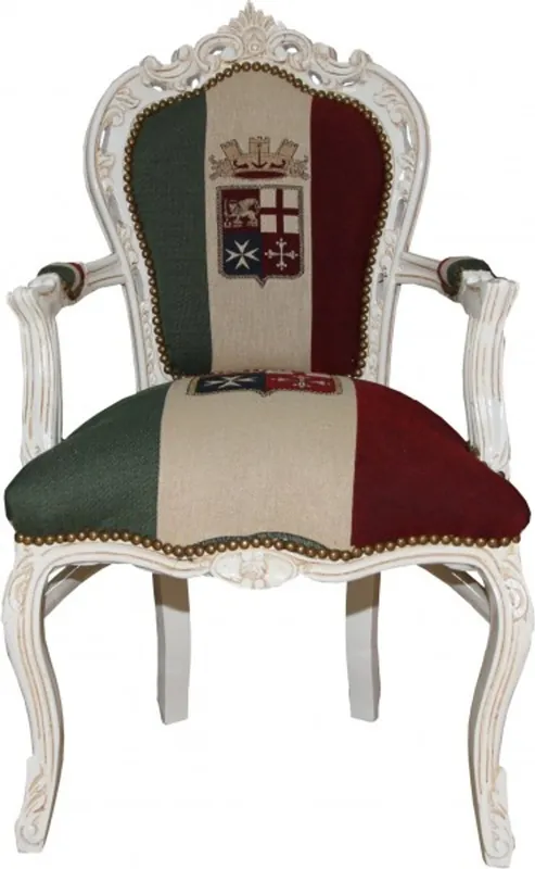 Sale Casa Padrino with armrest Baroque Dinner Italy / White - Antique Style