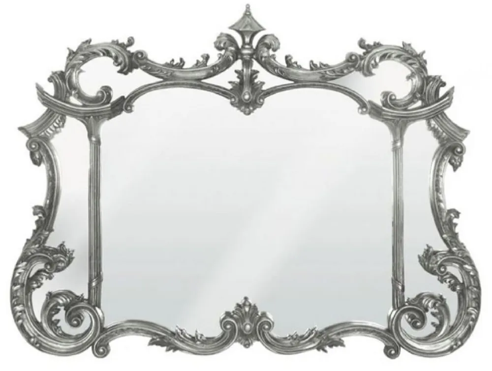 Markenware Casa Padrino baroque mirror antique silver 129 x H. 99 cm - Magnificent wall mirror in baroque style - Antique style wardrobe mirror - Baroque interior - Handmade baroque furniture