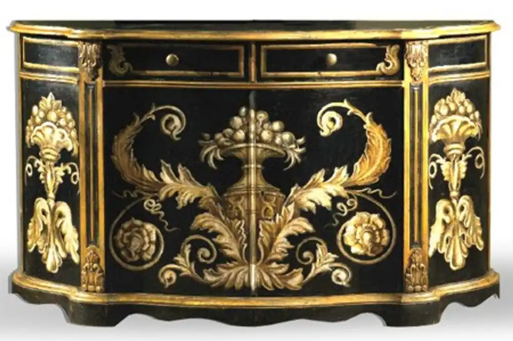 Beliebt Casa Padrino Baroque sideboard Black / Gold handpainted 174 cm - Hotel Collection