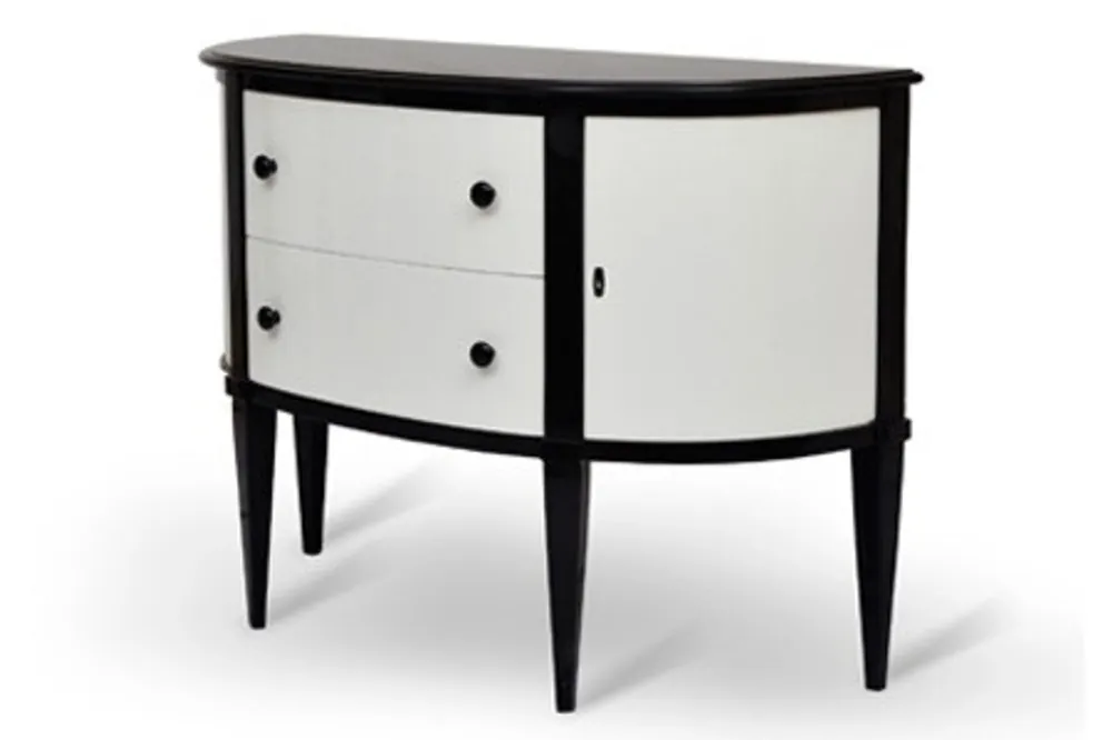 Sonderangebot Art Deco sideboard Black / White handpainted 129 cm - Hotel Collection