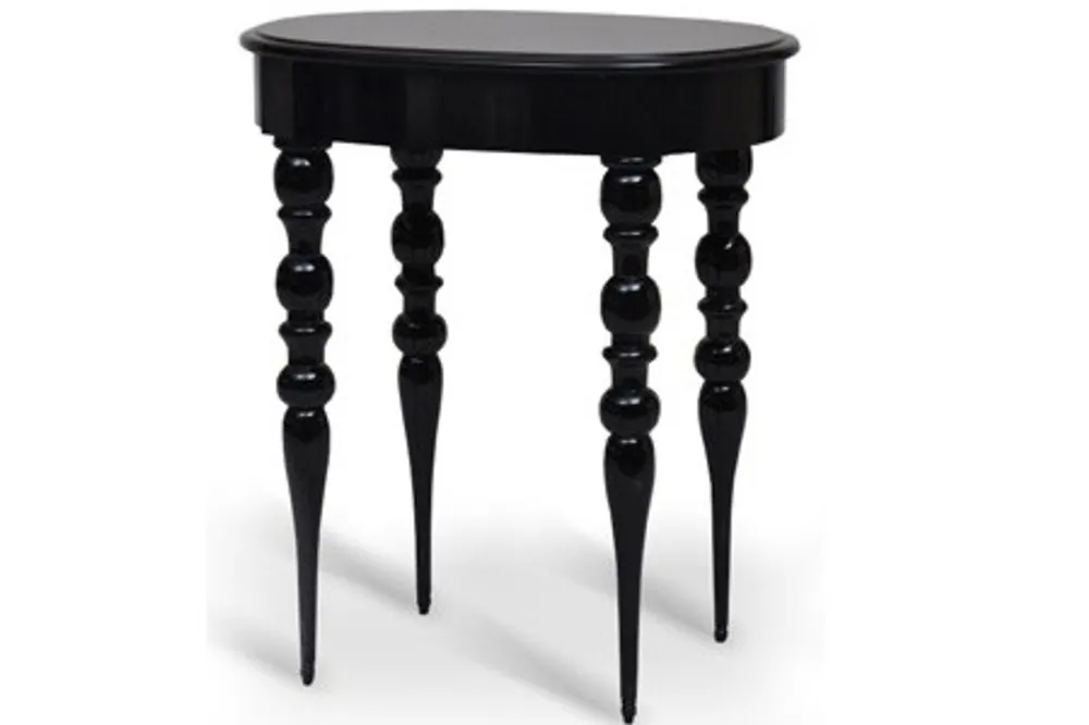 Casa Padrino Baroque Side Table High Gloss Black 62 x 41 x H77 cm - Hotel Collection Top-Seller