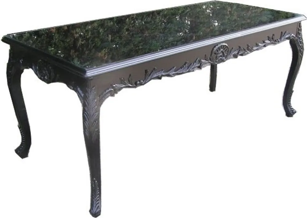 Casa Padrino Baroque dining table Black 140cm - dining table - special edition Zertifiziert