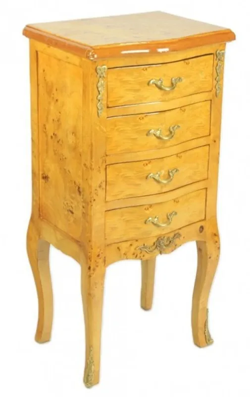 Begrenztes Angebot Casa Padrino Baroque chest birdseye maple with 4 drawers - Handmade hardwood
