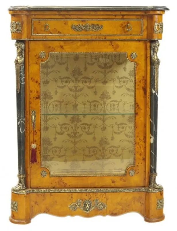 Casa Padrino Empire Vitrine birdseye maple - Handcrafted from solid wood - baroque display case Solange Der Vorrat Reicht