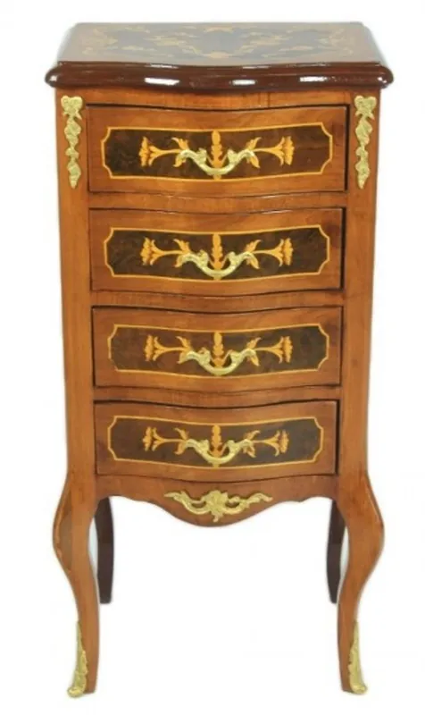 Versand Am Gleichen Tag Casa Padrino Baroque chest mahogany with 4 drawers mod2 - Handmade hardwood