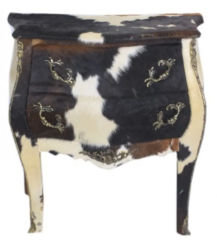 Jetzt Kaufen Casa Padrino Baroque chest Cowhide Black / White 100 cm - Furniture antique style