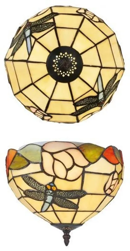 Garantierte Lieferung Casa Padrino Tiffany ceiling lamp 25 cm Dragonfly - Glass mosaic ceiling lamp fixture