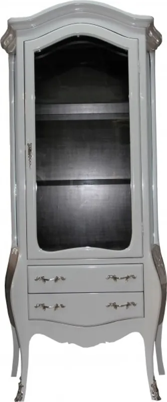 Top-Angebot Casa Padrino Baroque cabinet in white / black with silver handles - Display case - cupboard