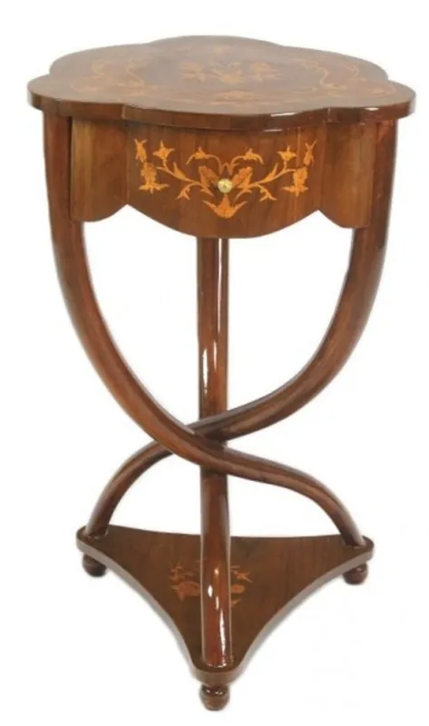 Casa Padrino Biedermeier chest of drawers mahogany inlays - Handcrafted from solid wood - bedside table bedside table Sichere Zahlung