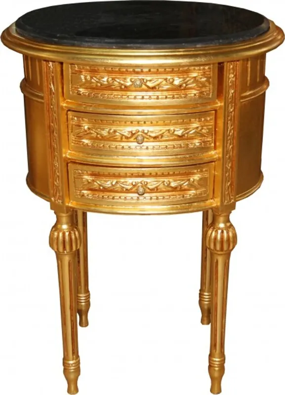 Casa Padrino Baroque Commode gold with marble top H 70 cm, W 52 cm Mod2 - Bedside console Meistverkauft